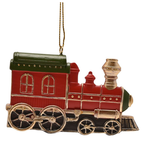 Regal Tidings Hanging Tree Decoration - Red Christmas Train (150x90x10mm)