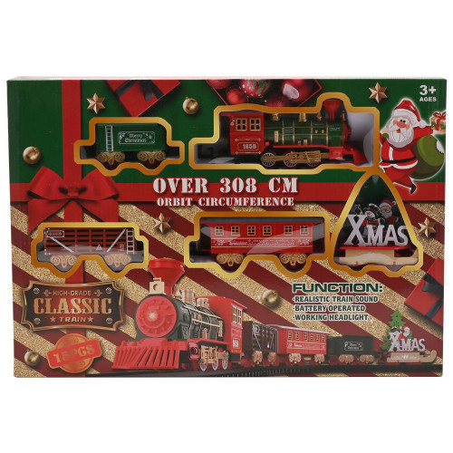 Christmas Classic Train Set 15 Pces w/Lights & Sounds over 308cm Track (294x420x55mm) (3+ YRS)