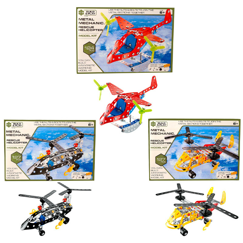 Metal Mechanics Helicopter Construction Set 127 Pcs (3 asstd.) (8 YRS+) (NEW)