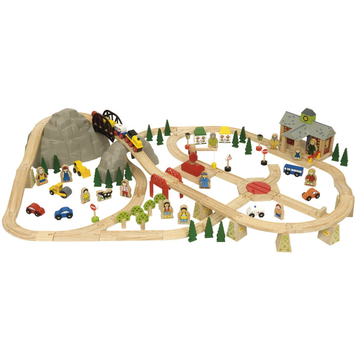 Bigjigs Mountain Railway Set (112 pce) (E.O.L.) - SAVE 20% !!