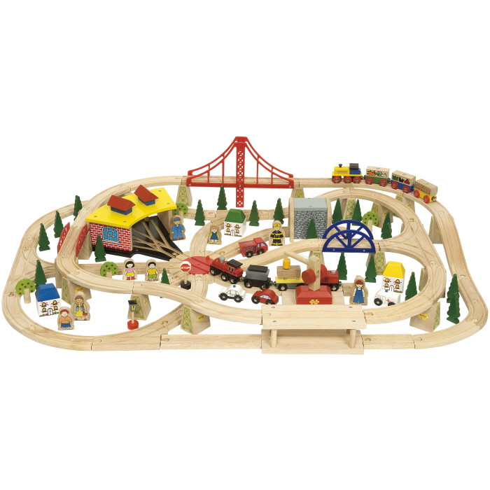 Bigjigs Freight Train Set (130 pce) (E.O.L.) - SAVE 20% !!