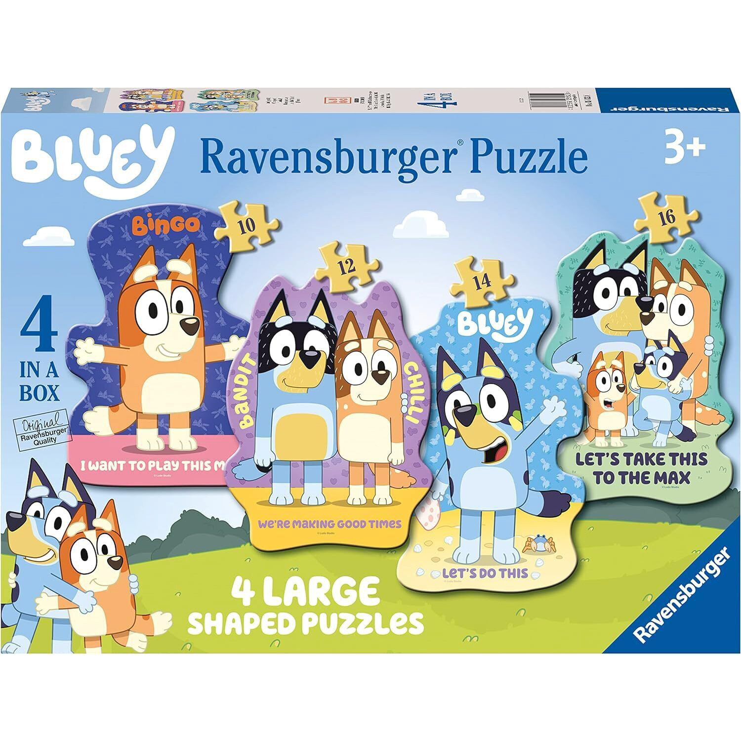 Bluey Jigsaw: 4 Large Shaped Puzzles (3+ YRS)
