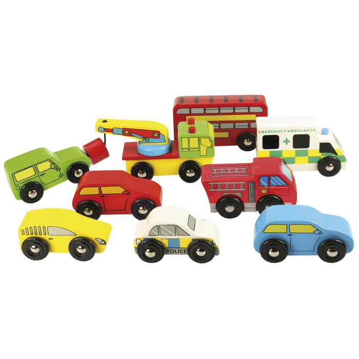 Bigjigs Roadway Vehicle Pack (9 pce)