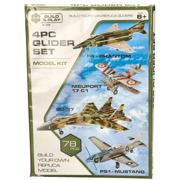 Build & Play 4 Piece Foam Glider Set 78 Pcs (21x30x1cm) (6 YRS+)