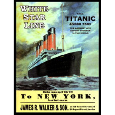 Metal Sign (TI): Titanic White Star Line (James R Walker)