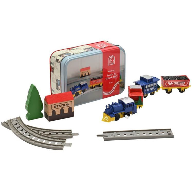 Apples to Pears Gift in a Tin - Wind-Up Train Set (14.5x10.5x6cm)