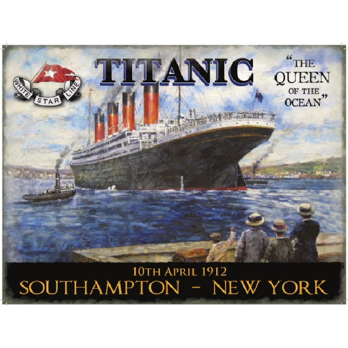 Metal Sign (TI): Titanic - Southampton to New York
