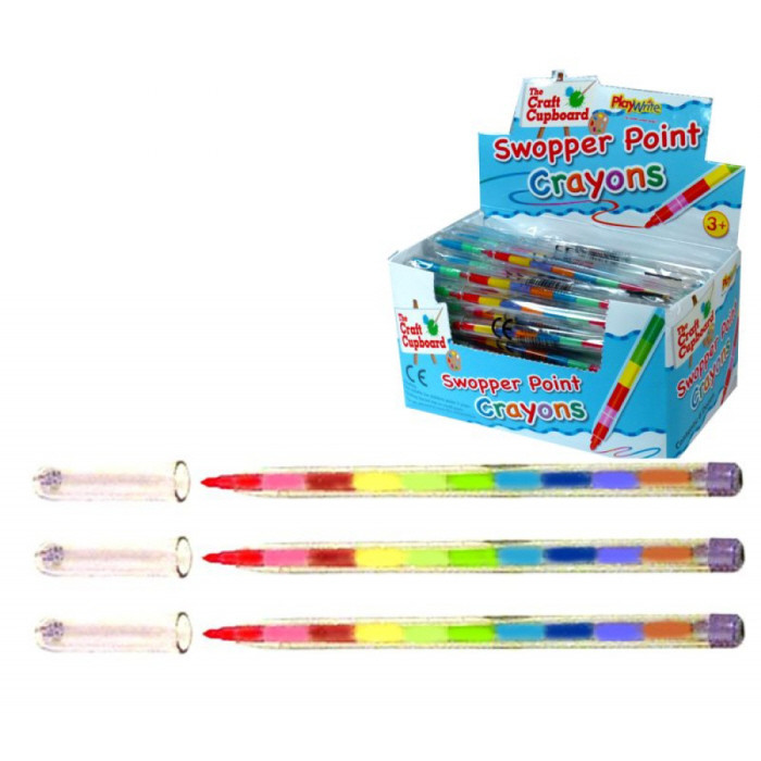 Swap Point 11 Pce Crayon Stacker 15cm (CDU)