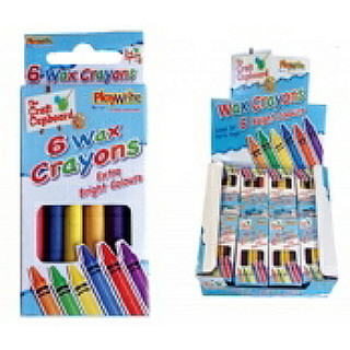 Wax Crayons 9cm (6 Pack) (CDU) (E.O.L.) - SAVE 10% !!