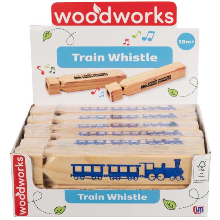 Woodworks Wooden Loco Chime Train Whistle (Individually wrapped) (CDU) (18x3x3cm)