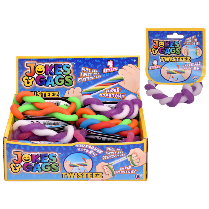 Jokes & Gags Twisteez Stretch Toy (4 asstd, carded) (CDU) (E.O.L.) - SAVE 15% !!