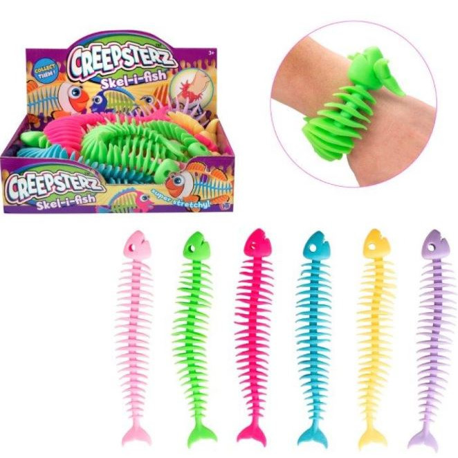 Creepsterz Skel-i-fish Stretchy Toy / Wristband (asstd. colours) (CDU) (3+ YRS)