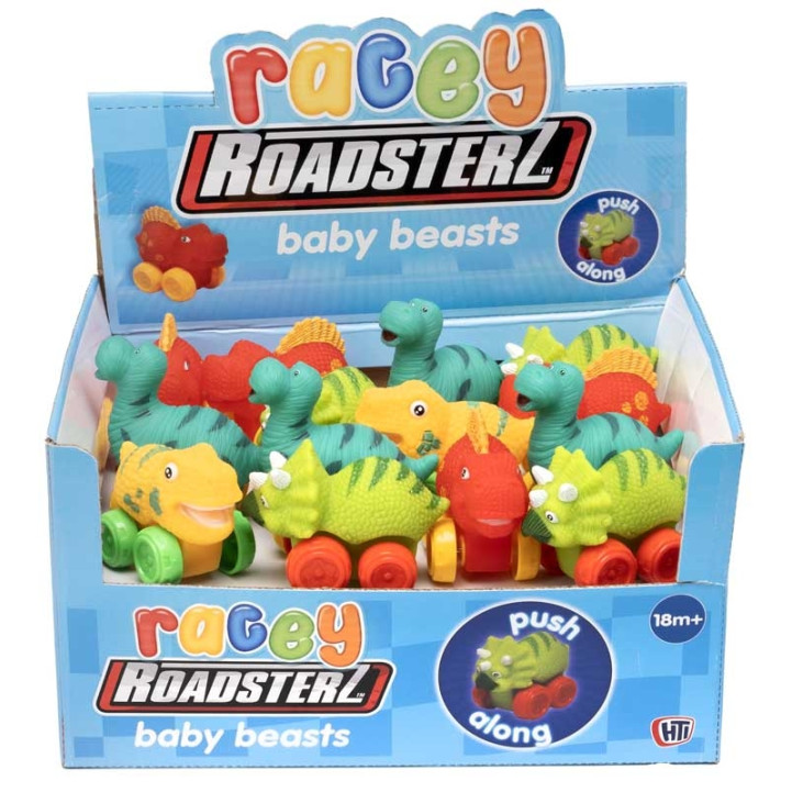 Racey Roadsterz Baby Beasts Push Along Vehicles 7.5cm in CDU (4 asstd.) (18 MTHS +)