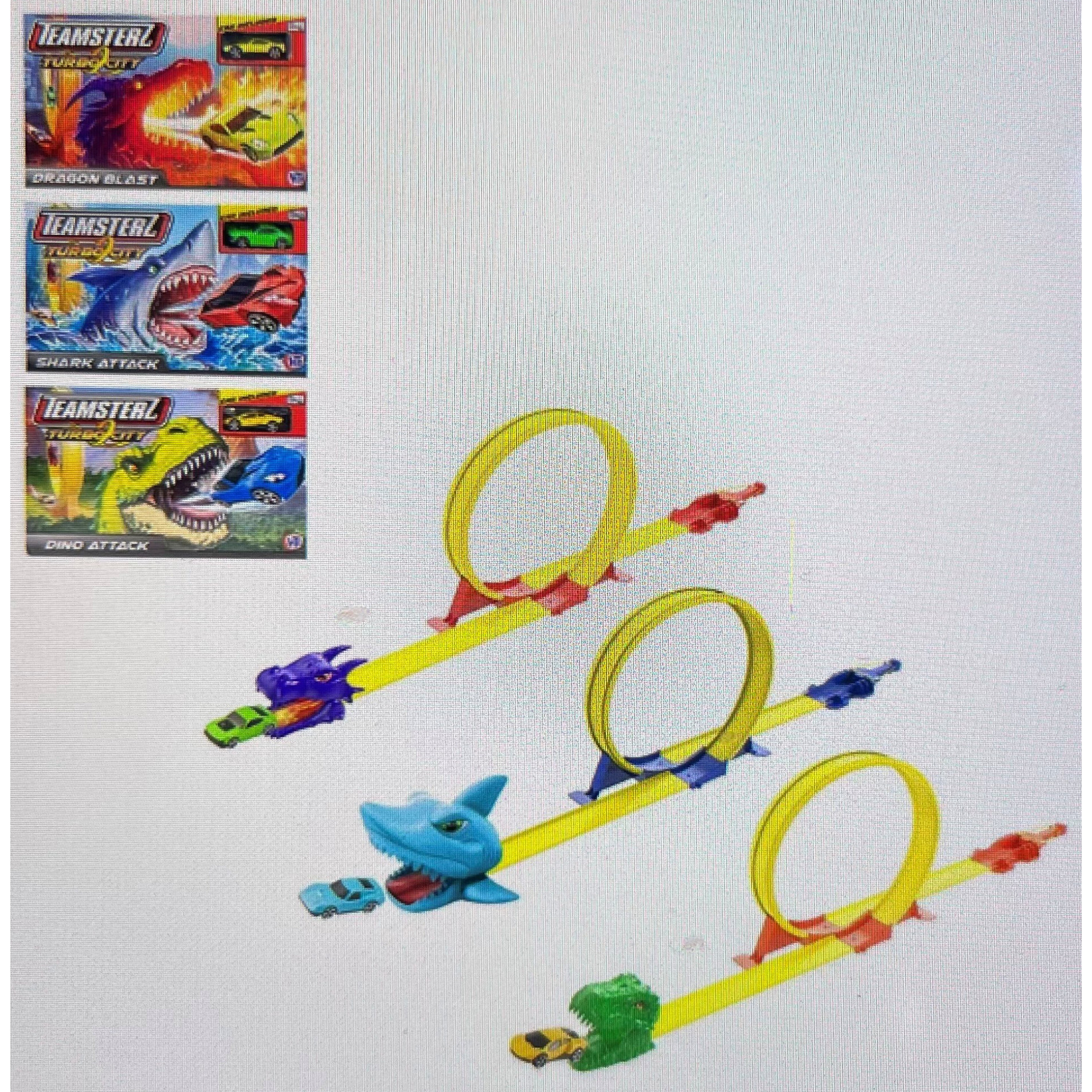 Teamsterz Turbo City Beast Machines Track Sets with Loop (3 asstd.) (NEW DESIGN)
