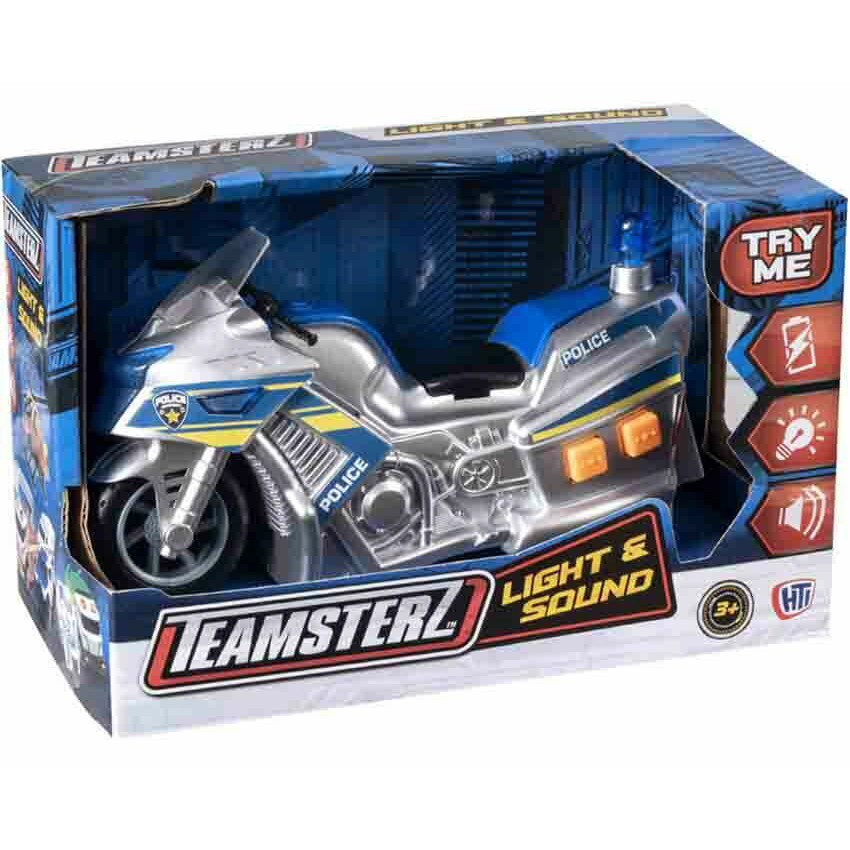 Teamsterz Mighty Machines Light & Sound Police Motorbike in "Try Me" Box (3+ YRS)