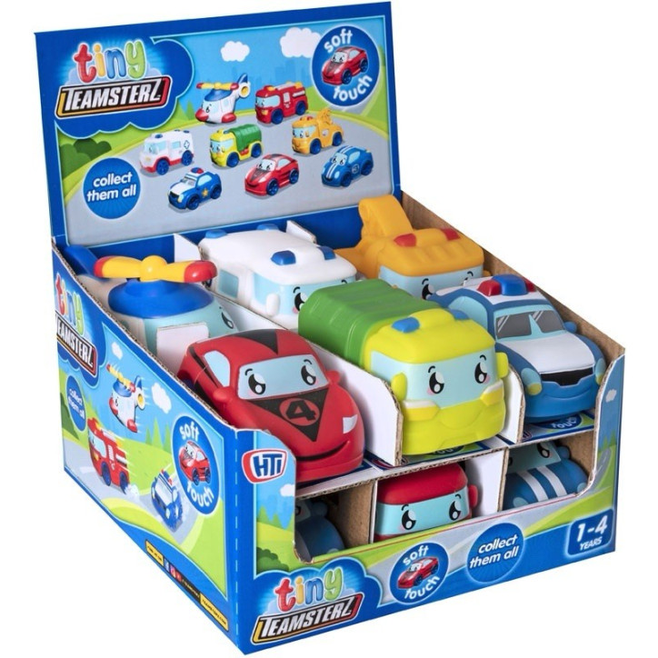 Teamsterz Tiny Teamsterz Soft Touch Free-Wheel Vehicles (12 asstd.) (1-4 YRS) (CDU) (NEW)