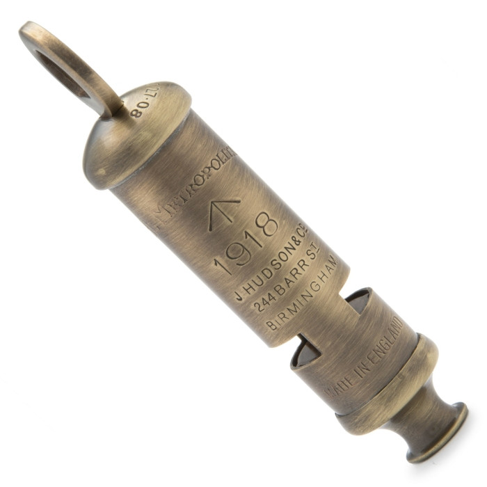 Model 15 Metropolitan "1918 Broad Arrow" Antique Brass Whistle (Boxed) (E.O.L.) - SAVE 20% !!