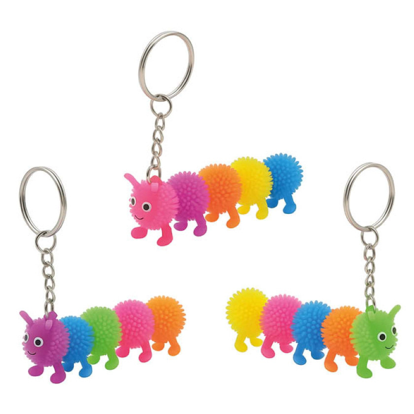 Squishy Caterpillar Keyring (3 asstd.) (NEW)
