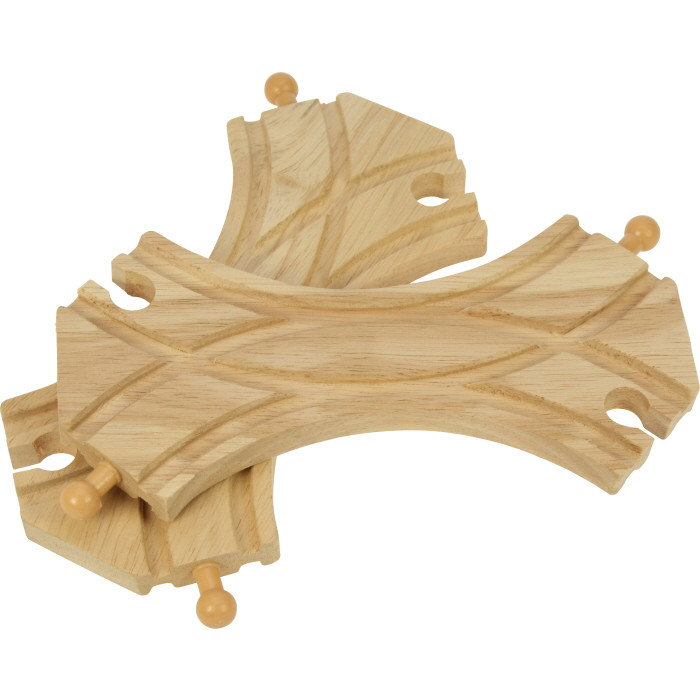 Bigjigs Double Curved Turnouts (180mm) - 2 Pieces