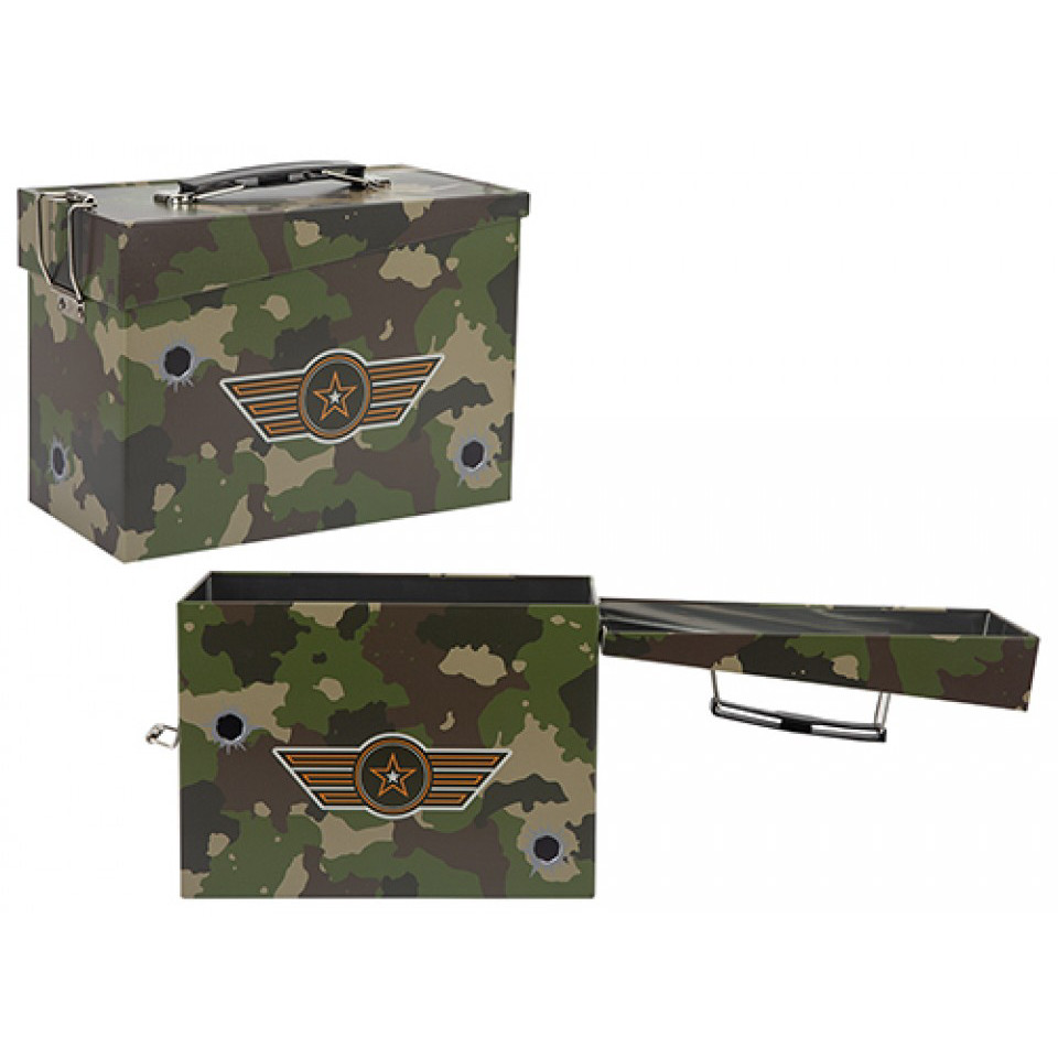 Man Cave Retro Ammo Storage Box with Carry Handle
