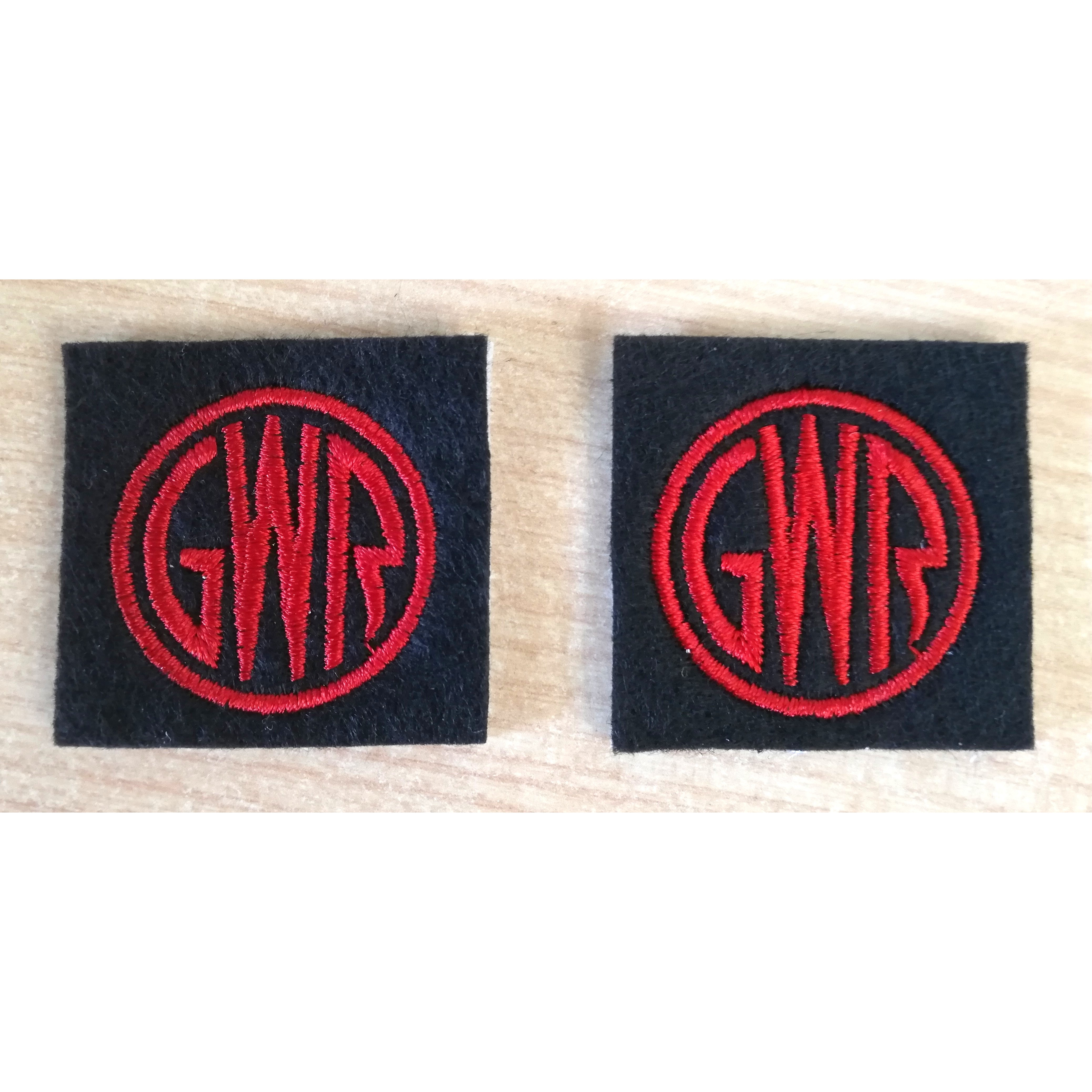 Embroidered Lapel Badge: G.W.R. - Red