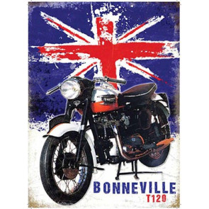 Metal Sign (CM): Triumph Bonneville T120 - Union Jack