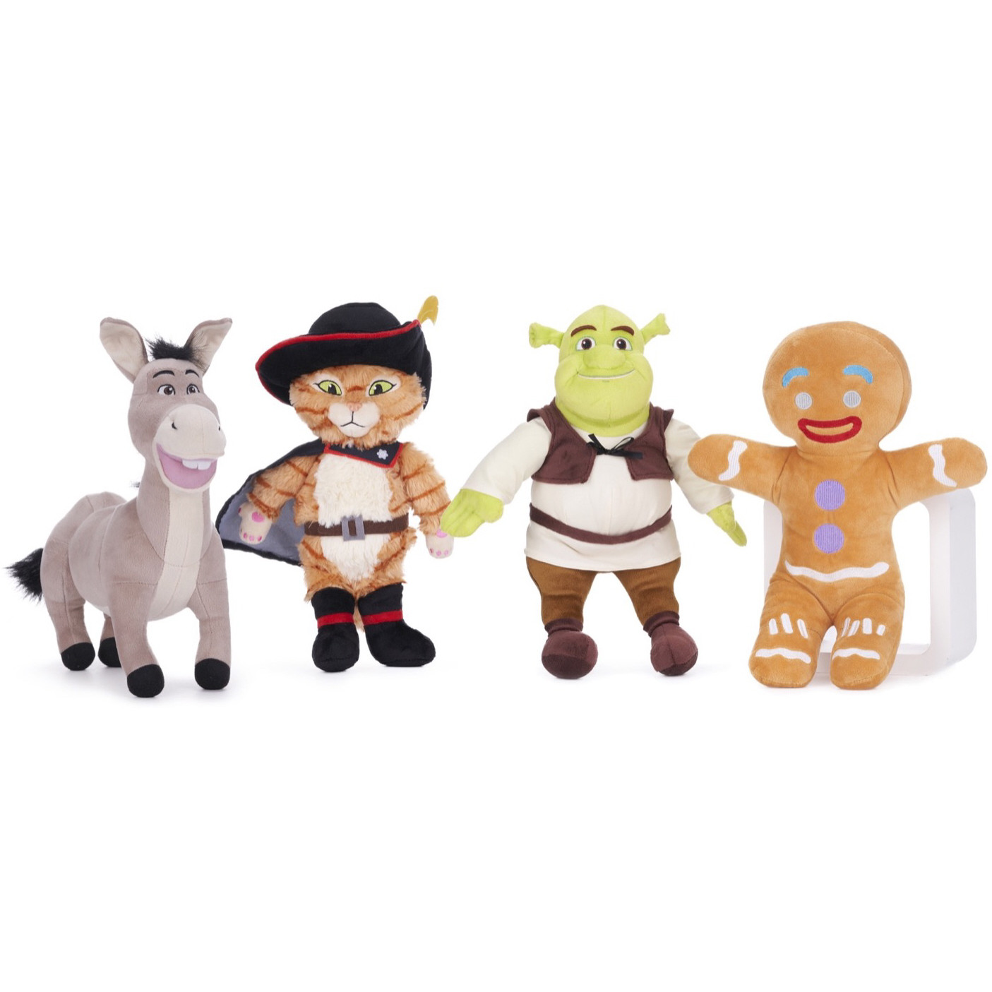 Shrek Characters 30cm Plush Assortment - 2 Shrek, 2 Donkey, 1 Gingy, 1 Puss (NEW)