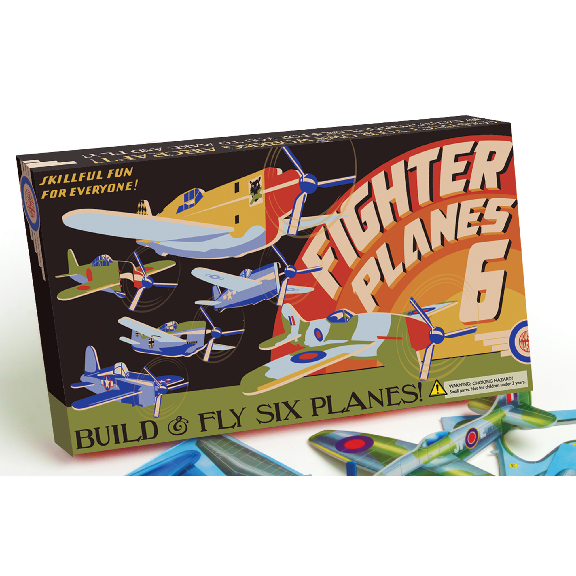 Fighter Planes Kit - Build & Fly Six Planes (6 Pack)