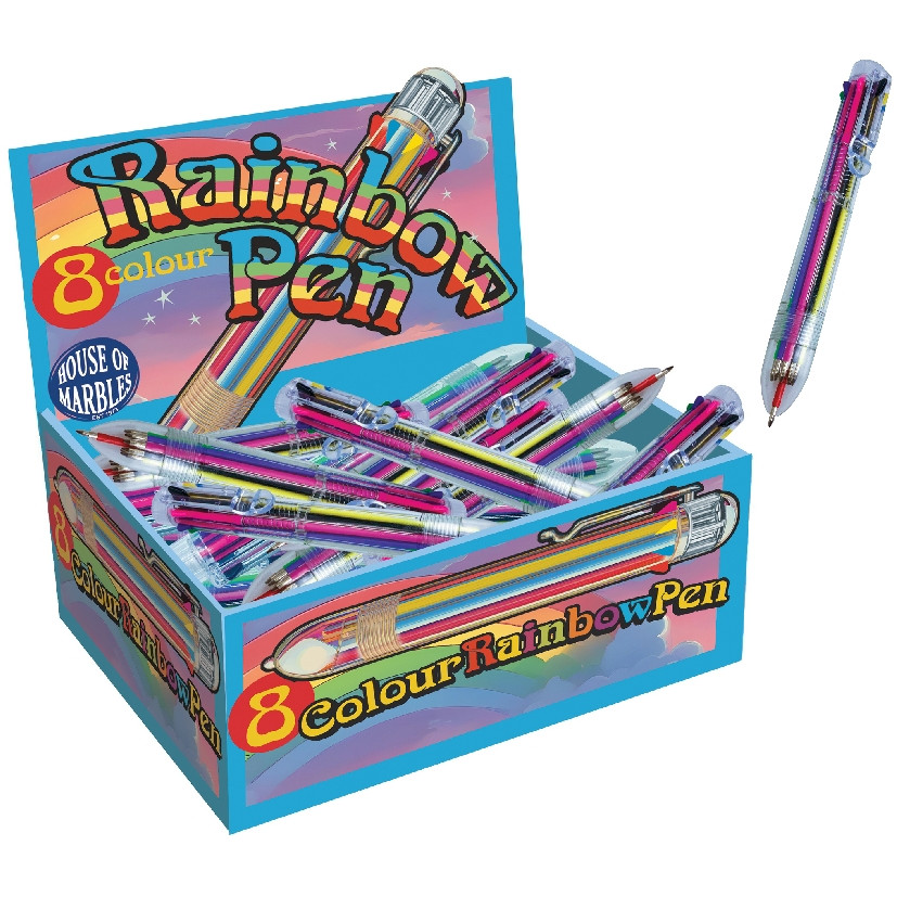 Rainbow 8 Colour Pen 14cm (CDU)