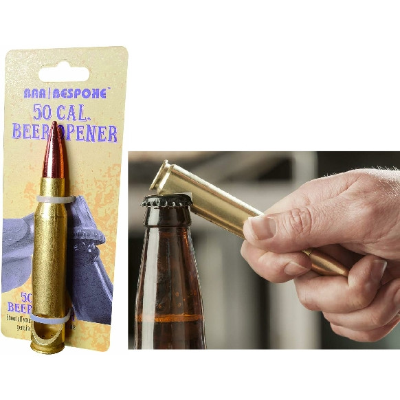 50 Calibre Bullet Bottle Opener 14cm (carded) (NEW)