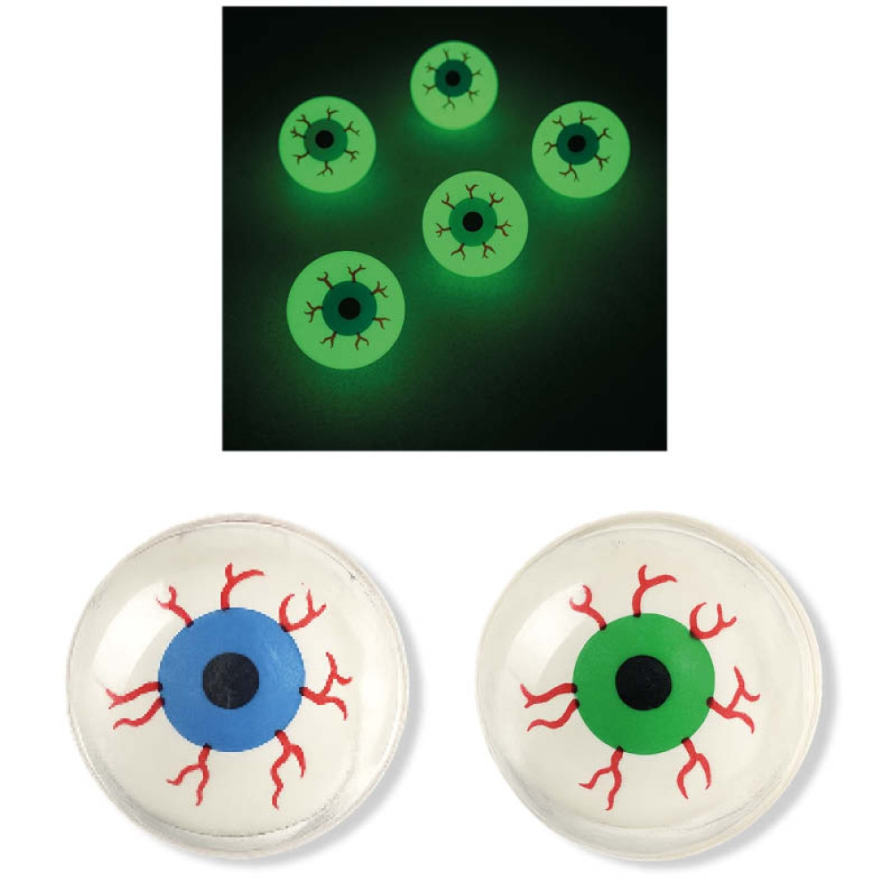Glow In The Dark Bouncy Eye Balls 32mm (NEW)