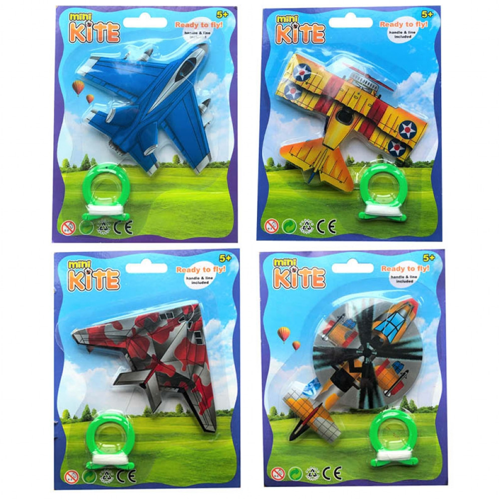 Mini Aeroplane Kites 19 x 15cm (4 asstd)