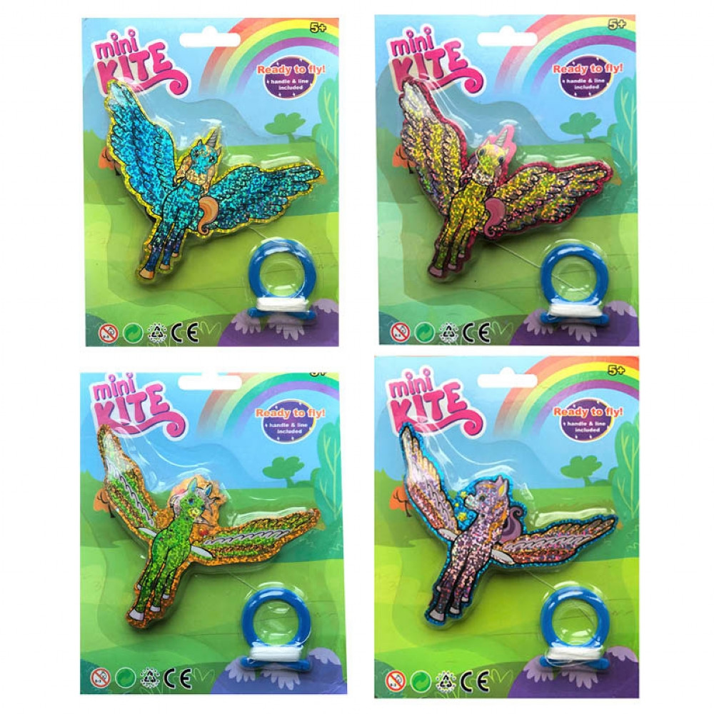 Mini Unicorn Kites 19 x 15cm (4 asstd) (E.O.L.) - SAVE 10% !!