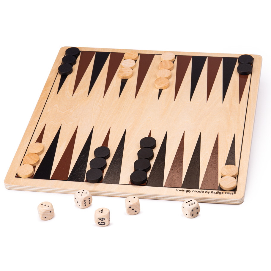 Bigjigs Wooden Backgammon Game (3+ YRS) (28x28x4cm)
