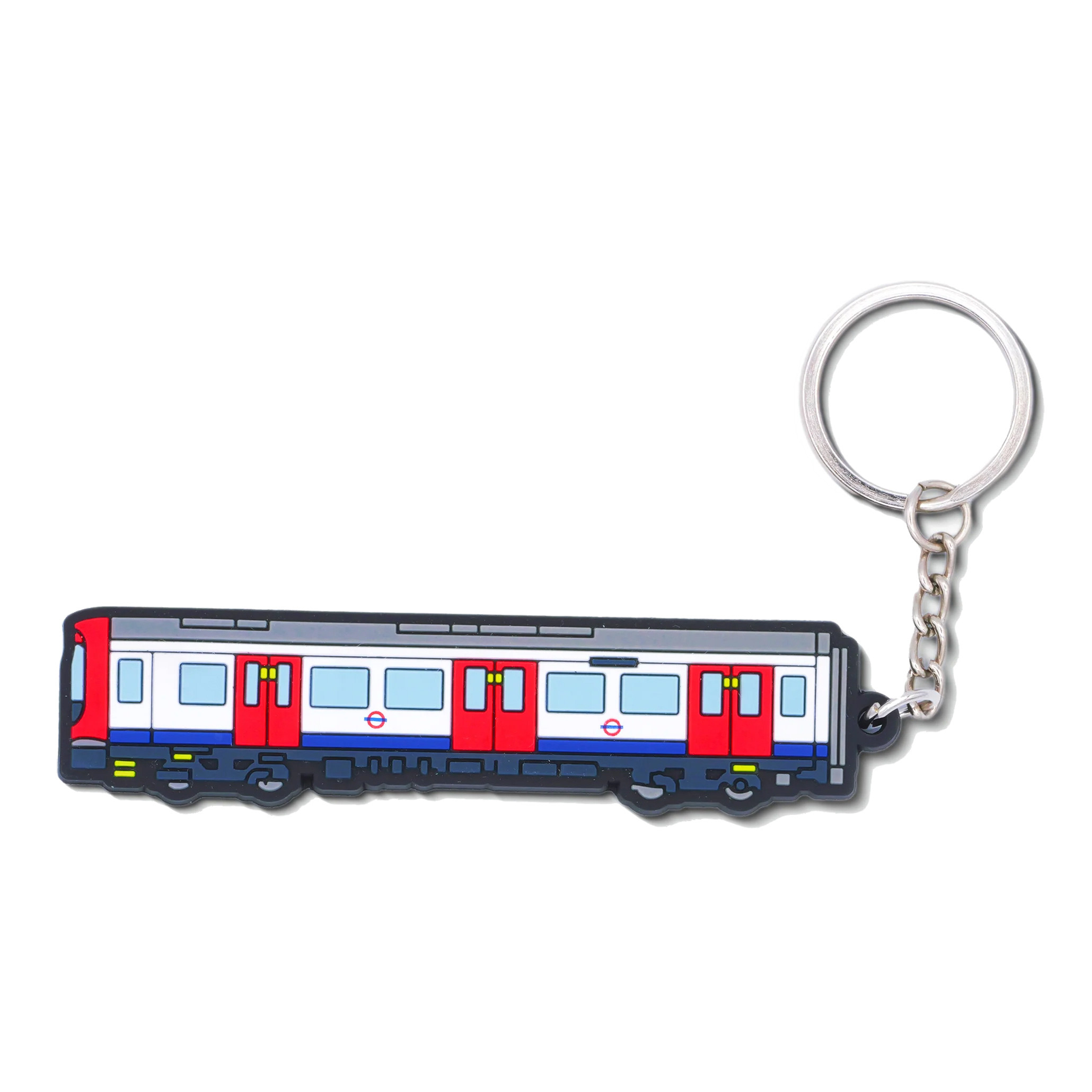 London Tube Train Rubberised PVC Keyring on Hanger Card (9cm)