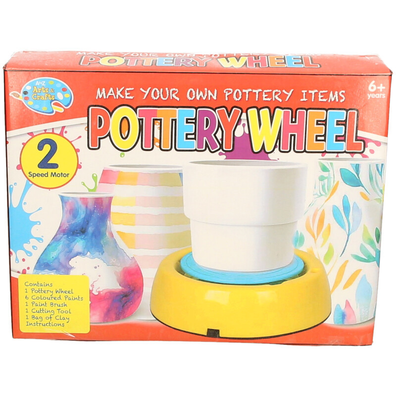Pottery Wheel with Paints, Brush, Tools & Clay (30x22x6cm) (6+ YRS)