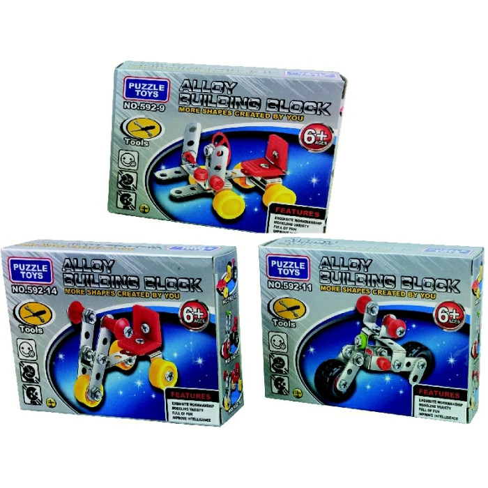 Mini Metal Vehicle Kits 36 Pce appx. (10x7.5cm) (6 asstd.) (CDU) (E.O.L.)