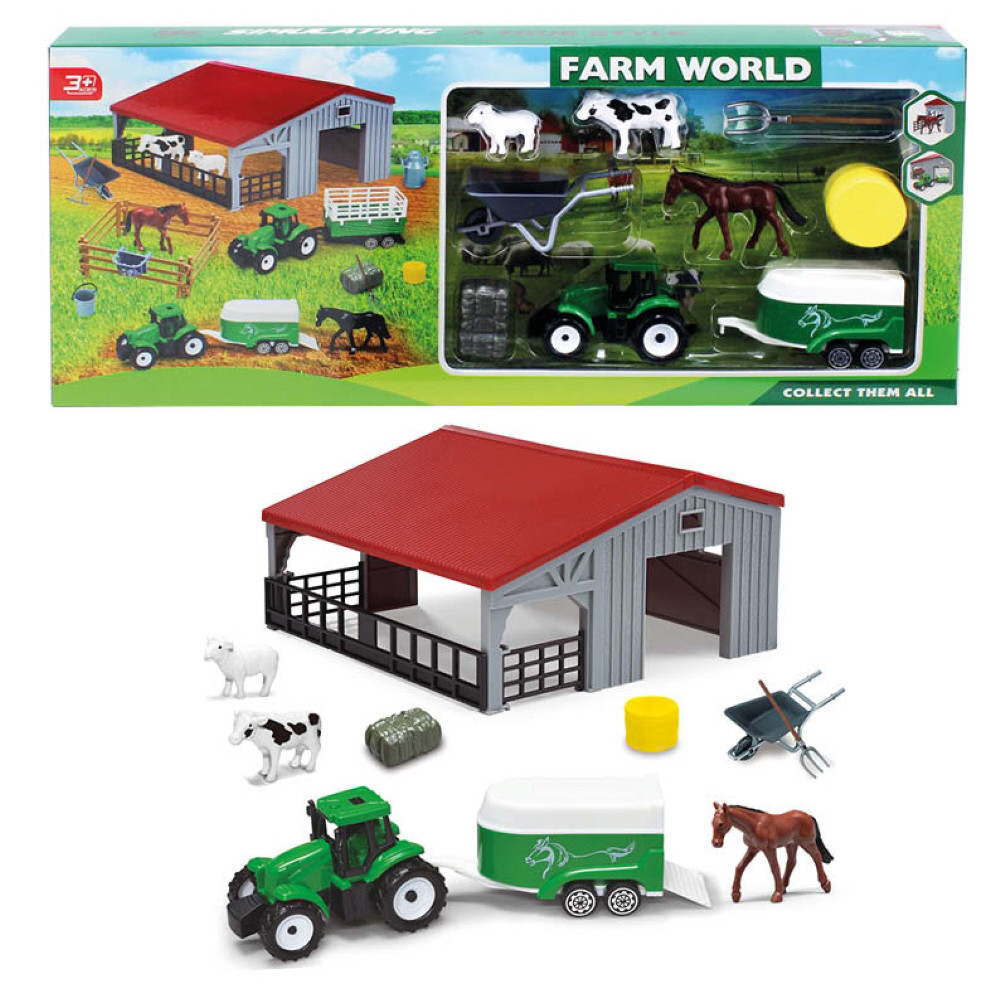 Farm World Farm Barn & Tractor / Accessories Playset (43x18.5x5cm) (3+ YRS)