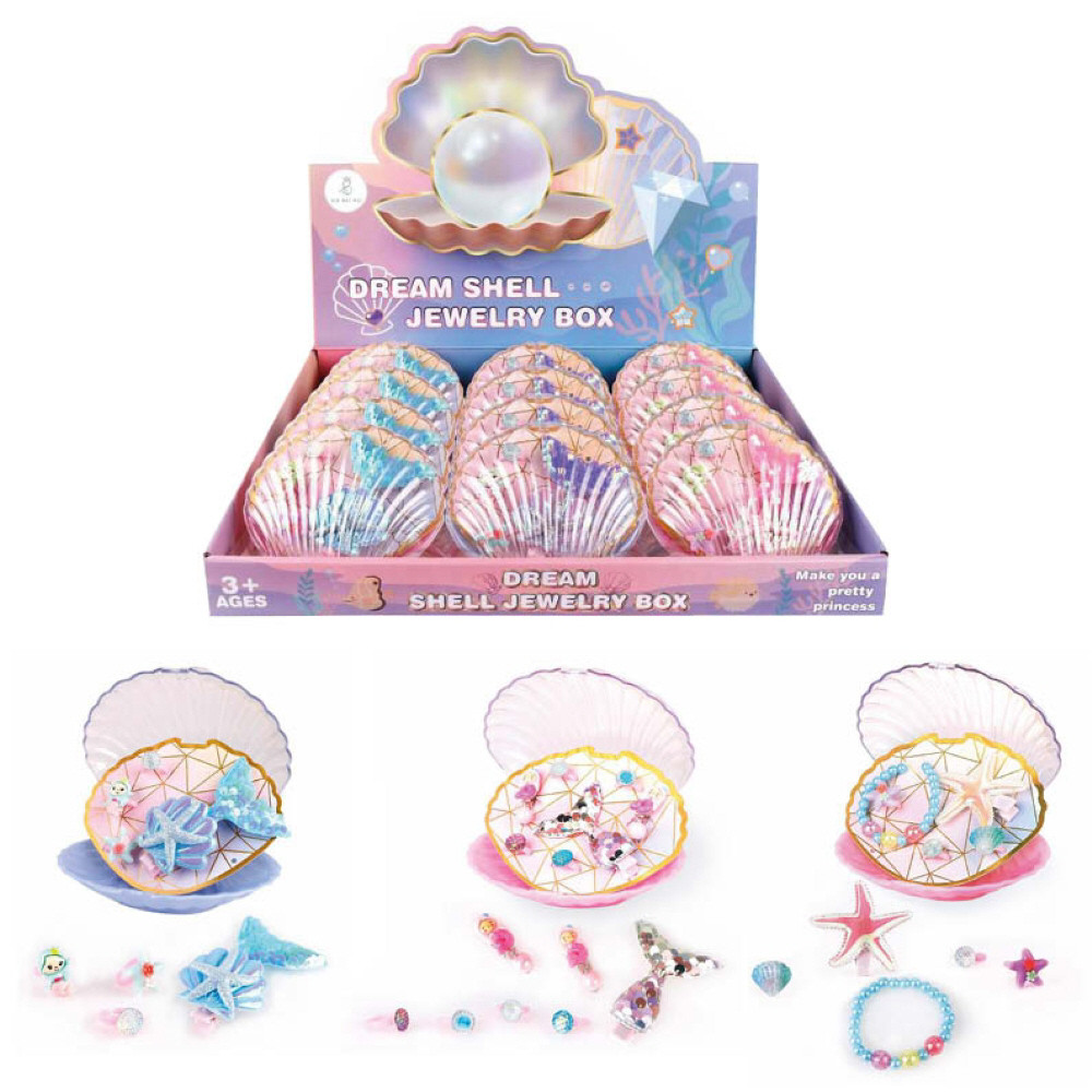 Dream Shell Jewellery Box with Accessories 13cm (3 asstd.) (CDU) (NEW)