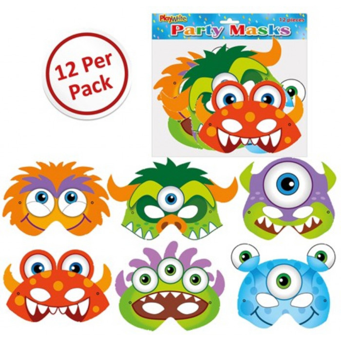 Monster Cardboard Masks (6 asstd.) (12 PACK) (E.O.L.) - SAVE 10% !!