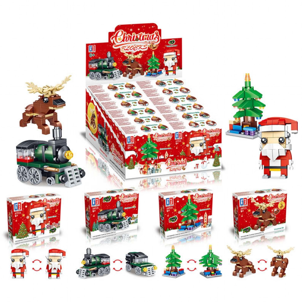 Christmas Building Blocks Kits 4 asstd in CDU (14x11x4cm) (6+ YRS)