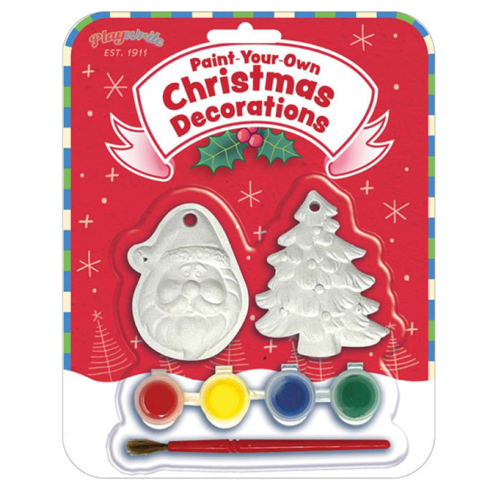 Paint Your Own Plaster Christmas Decorations 2 Pk (19.5x16x2.5cm) (3+ YRS) (E.O.L.)
