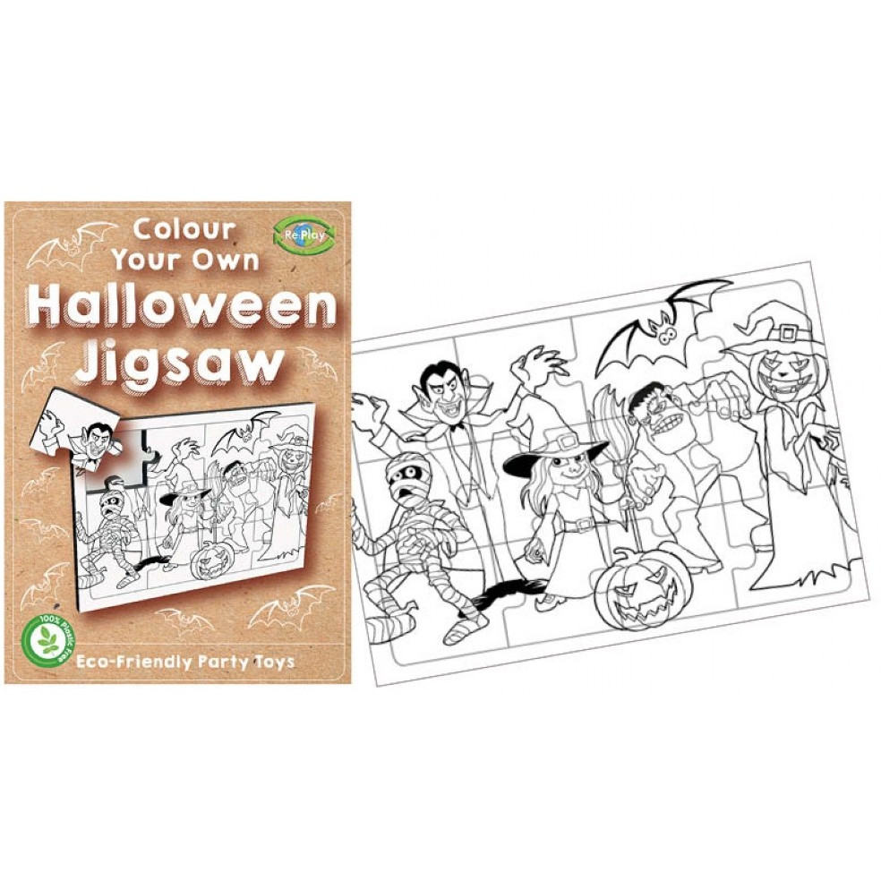 Colour Your Own Halloween Jigsaw Eco-Friendly Toy (14x10cm) (NEW)