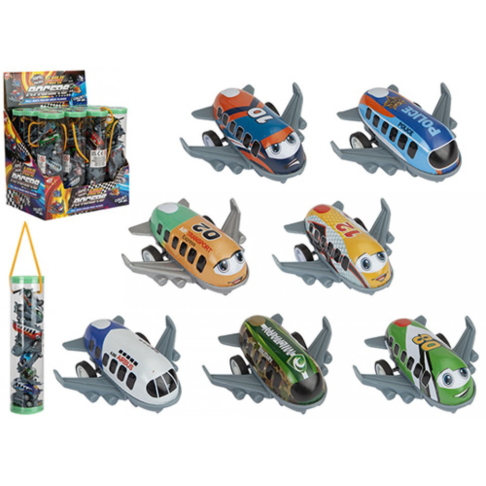 Mini Racers Pull-Back Planes in PVC Tube (5cm x 2cm) (CDU)