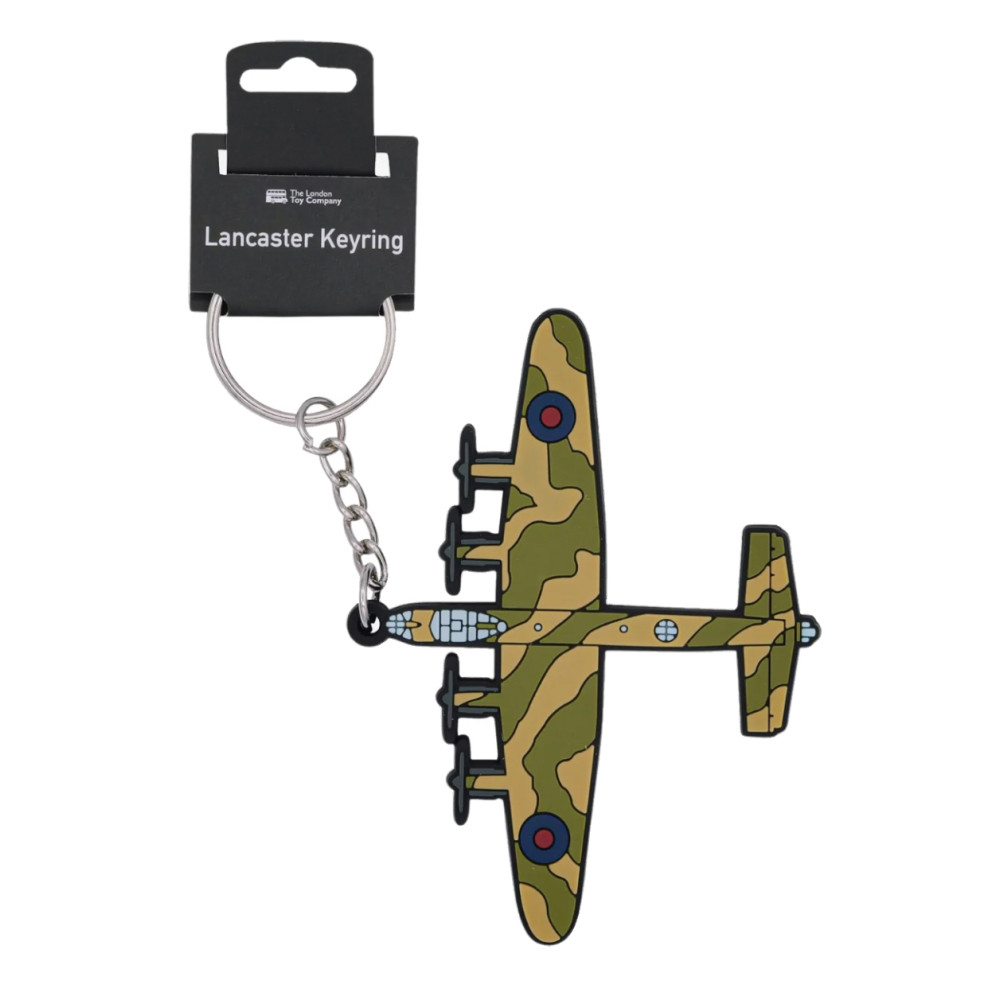 Lancaster Bomber Rubberised PVC Keyring on Hanger Card (7 x 6cm)