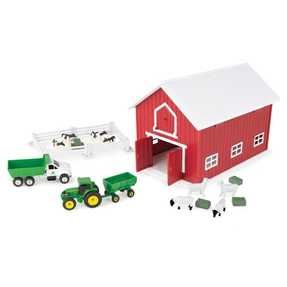 Britains Everyday Play 47333: John Deere 1:64 Scale 24 Pce Playset with Red Barn (3+ Yrs) (E.O.L.) - SAVE 10% !!