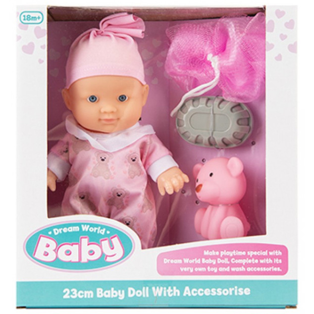 Dream World 23cm Baby Doll with Accessories (18 MTHS +)