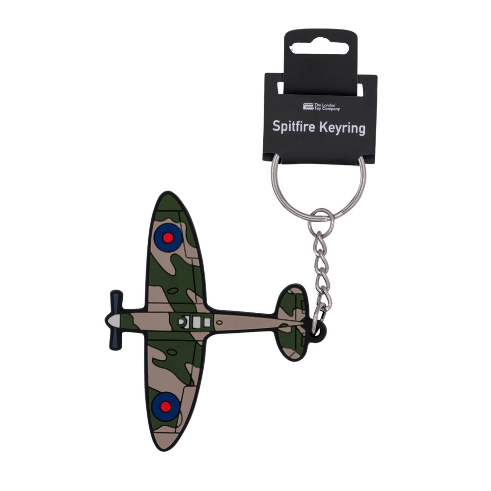 Spitfire Rubberised PVC Keyring on Hanger Card (7 x 6cm)