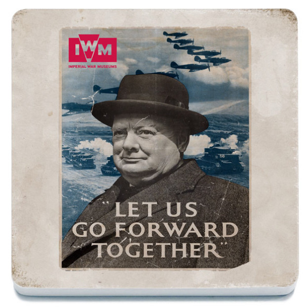 Melamine Coaster (IWM): Winston Churchill - "Let Us Go Forward Together"