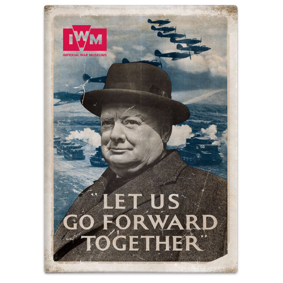 Metal Fridge Magnet (IWM): Winston Churchill - "Let Us Go Forward Together"